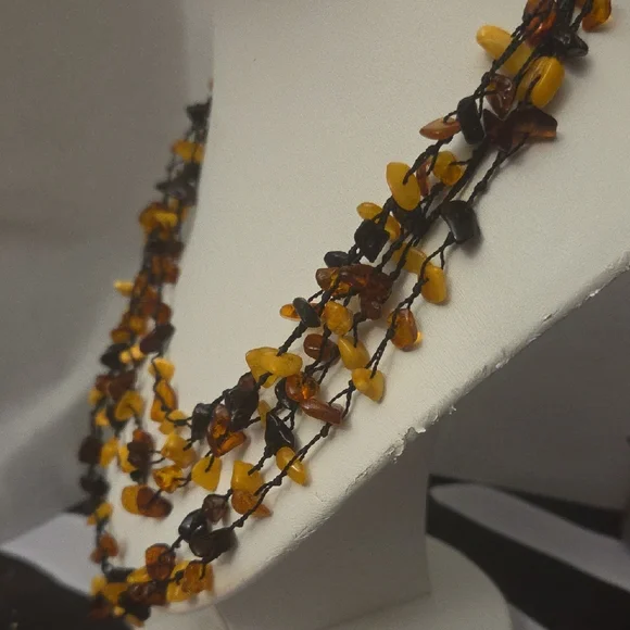 Amber Multi-Strand Necklace - Picture 3 of 5